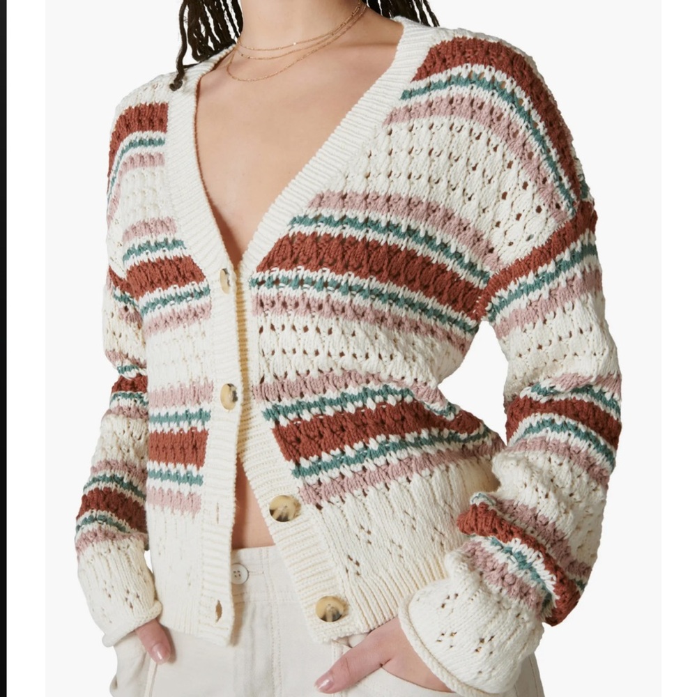 Lucky Brand Knit Stripped Cardigan